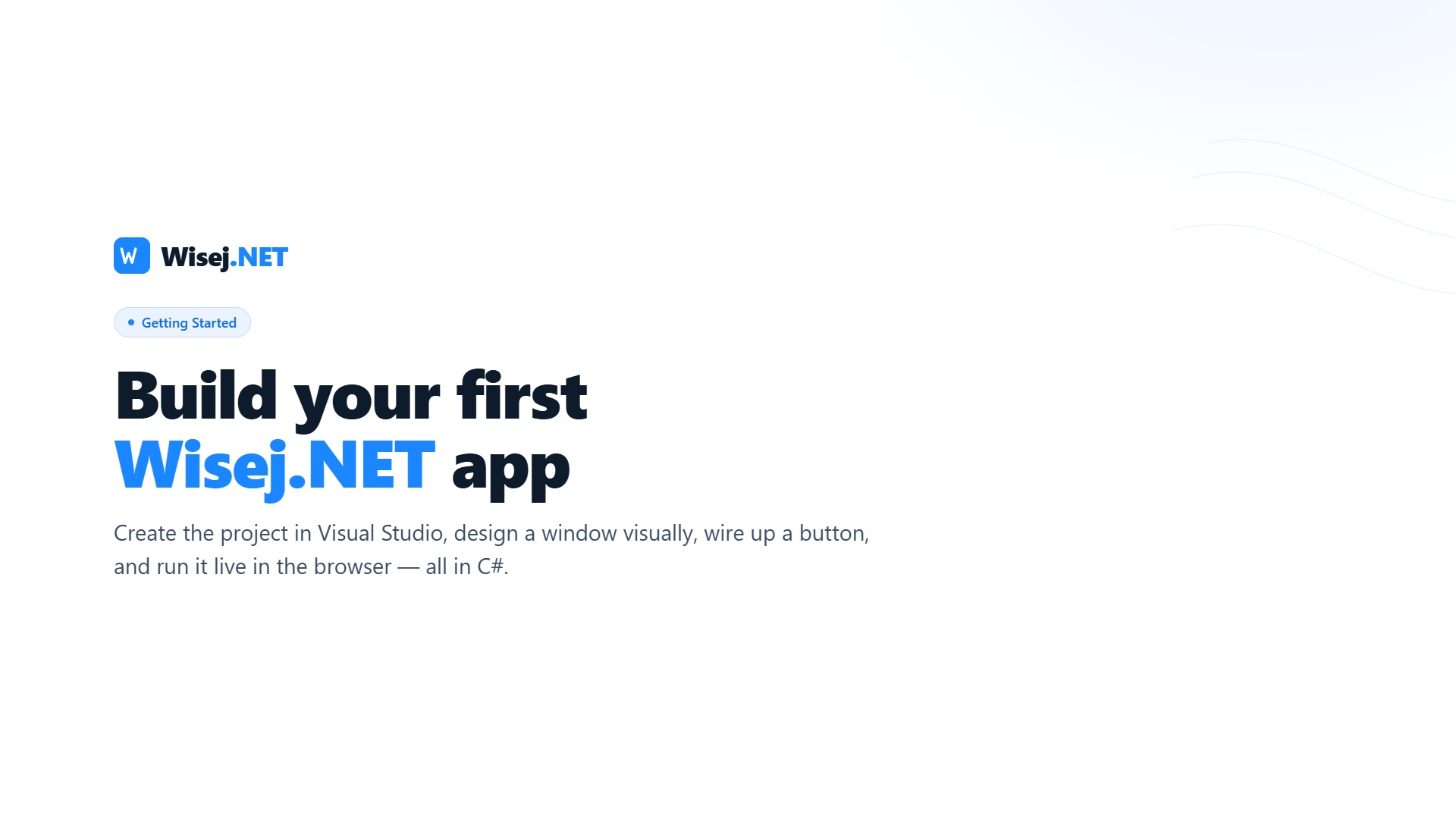 Build your first Wisej.NET app