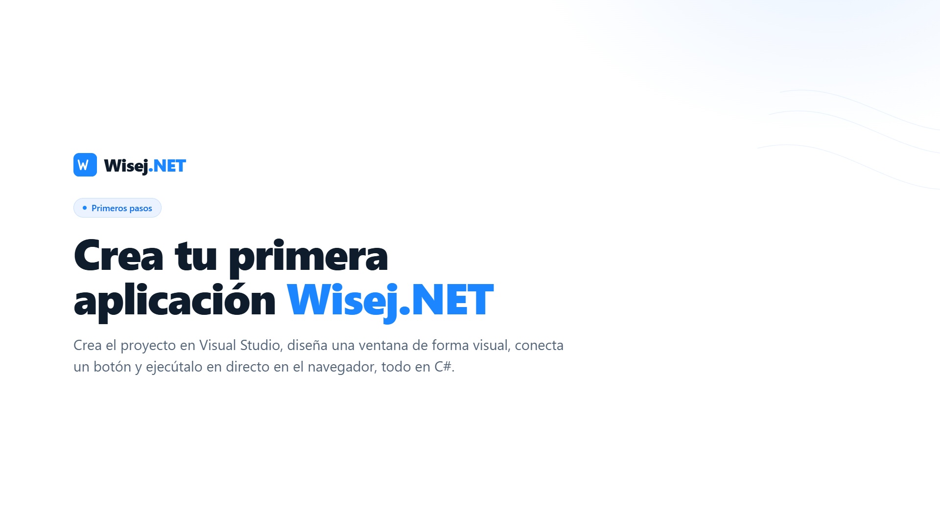 Construye tu primera aplicación Wisej.NET
