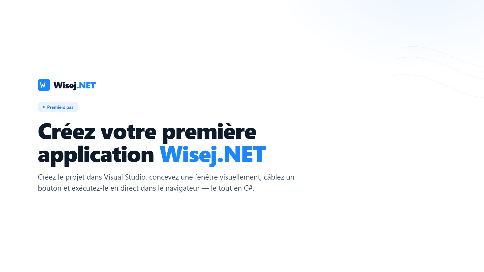Construisez votre première application Wisej.NET